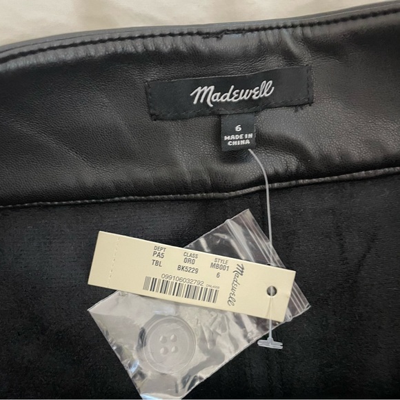 Madewell Vegan Leather A-Line Mini Skirt NWT - Picture 6 of 6